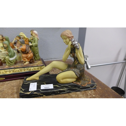 1105 - A Last Supper figure group, a/f, and two other figures**PLEASE NOTE THIS LOT IS NOT ELIGIBLE FOR POS... 