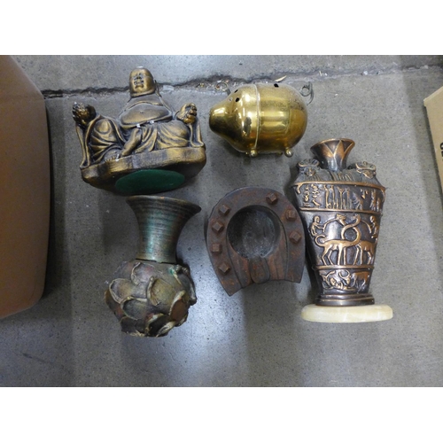 1132 - Metalware, etc., including a model Cannon**PLEASE NOTE THIS LOT IS NOT ELIGIBLE FOR POSTING AND PACK... 