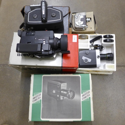 1133 - Five assorted cine cameras, including Revere 61 and Bell & Howell 627**PLEASE NOTE THIS LOT IS NOT E... 