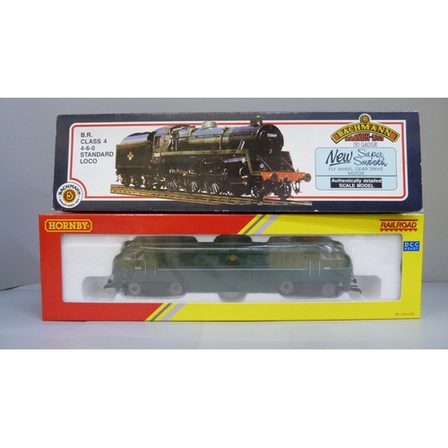 627 - A Bachmann and a Hornby 00 gauge locomotive, R3491 and B.R. Class 4