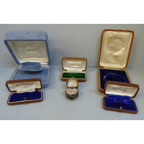 641 - An Omega watch box and five antique boxes