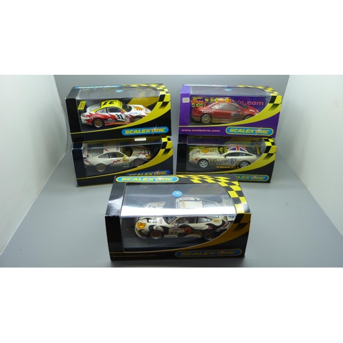 646 - Five Rallye Scalextric cars, boxed