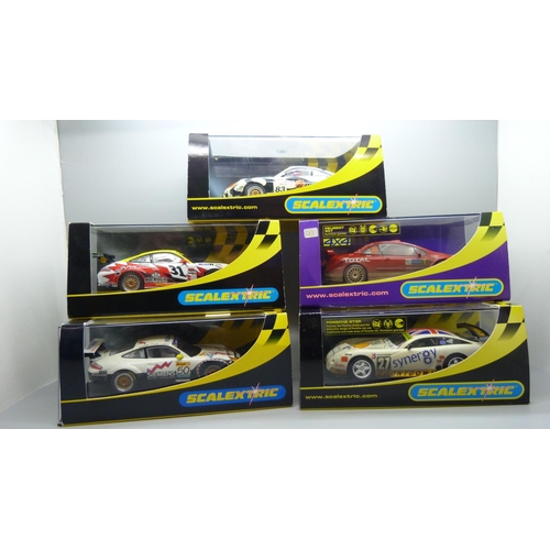 646 - Five Rallye Scalextric cars, boxed