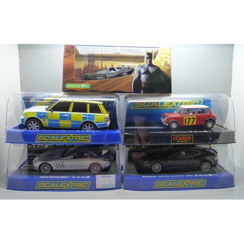 669 - Five boxed Scalextric cars