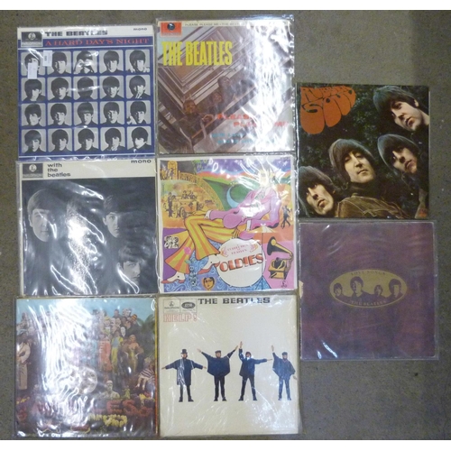 680 - Eight Beatles LP records