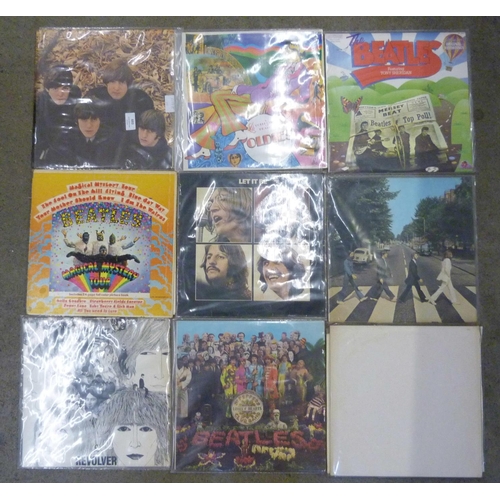 693 - Nine Beatles LP records