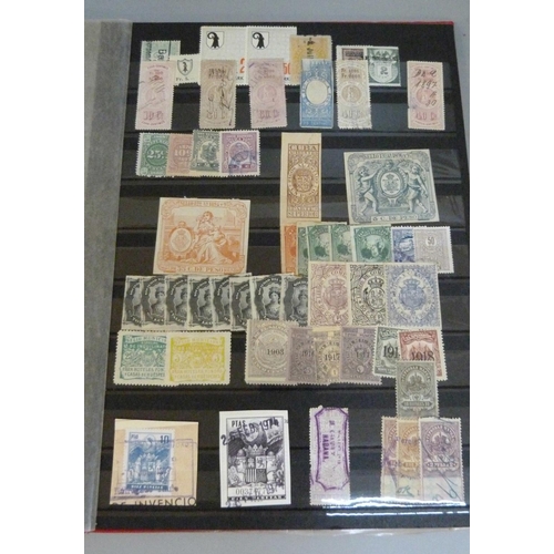 699 - Stamps; Worldwide Revenue stamps in 16-page stockbook