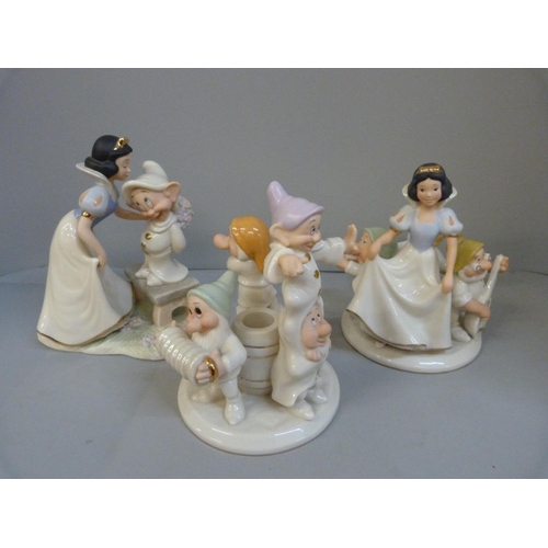 705 - A collection of Lenox Disney Showcase Collection Snow White figures