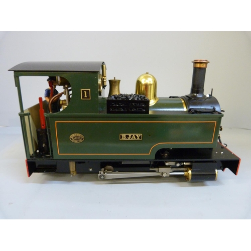 714 - An Accucraft Ltd. large scale electric and live steam locomotive, boxed, with boiler certificate dat... 