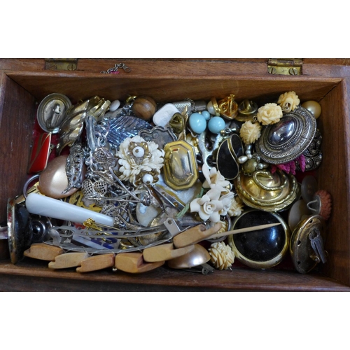 736 - A large box of mixed costume jewellery including vintage