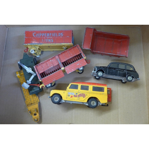 738 - A collection of Corgi die-cast cars, mainly Chipperfields, some a/f