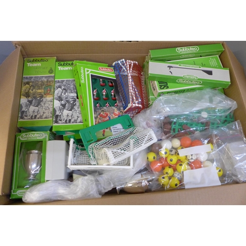 741 - A collection of Subbuteo, nine teams, boxed, a quantity of spares, etc.