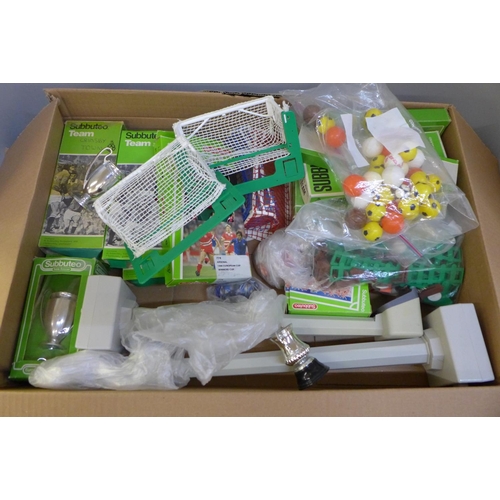 741 - A collection of Subbuteo, nine teams, boxed, a quantity of spares, etc.