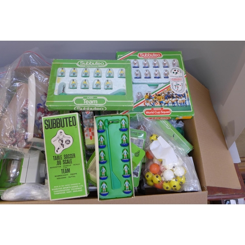 741 - A collection of Subbuteo, nine teams, boxed, a quantity of spares, etc.