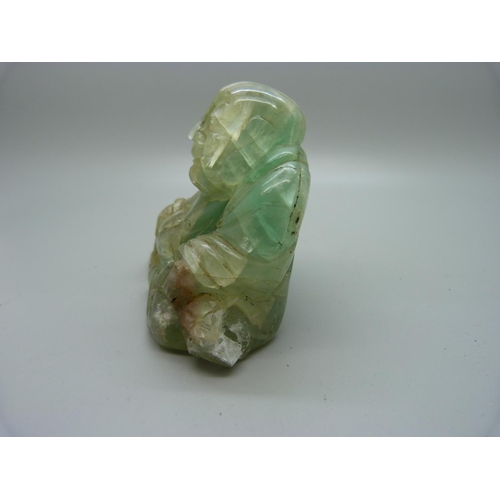 867 - A carved green fluorite Buddha, a/f, height 7.5cm