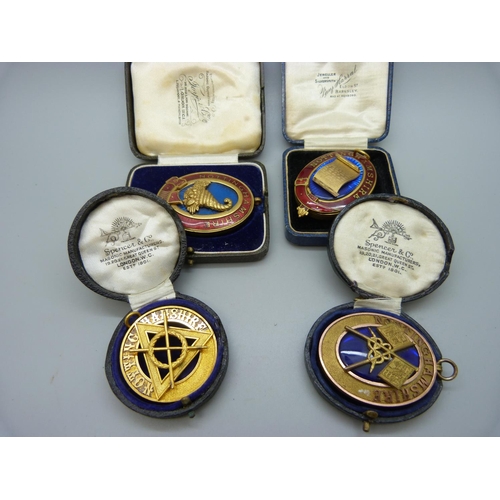 872 - Four Nottinghamshire lodge medals