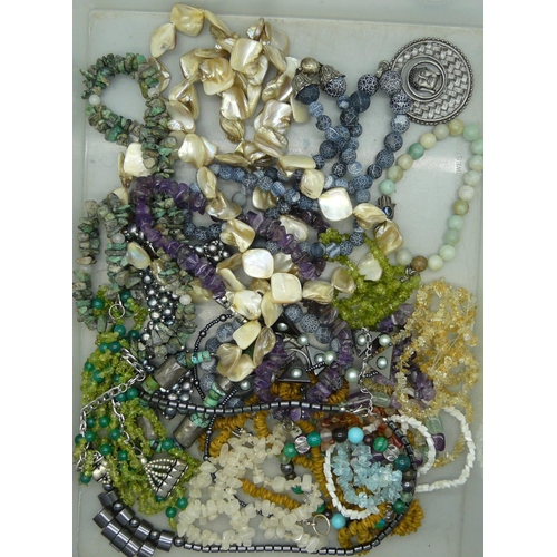 893 - Gemstone jewellery including amethyst, etc.