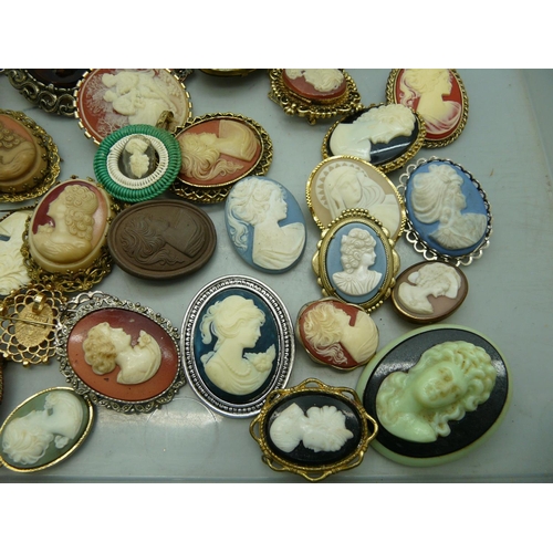 906 - A collection of cameo brooches