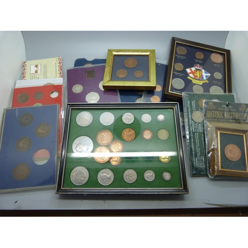 912 - Assorted British coins including sets