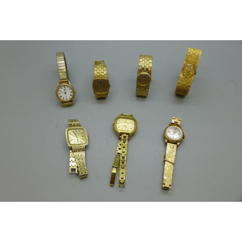 974 - Seven lady's wristwatches including two Bulova