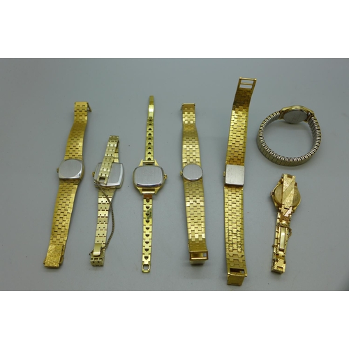 974 - Seven lady's wristwatches including two Bulova