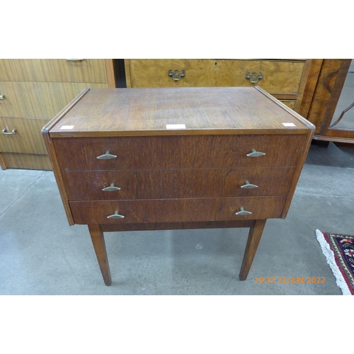 78 - A teak sewing box