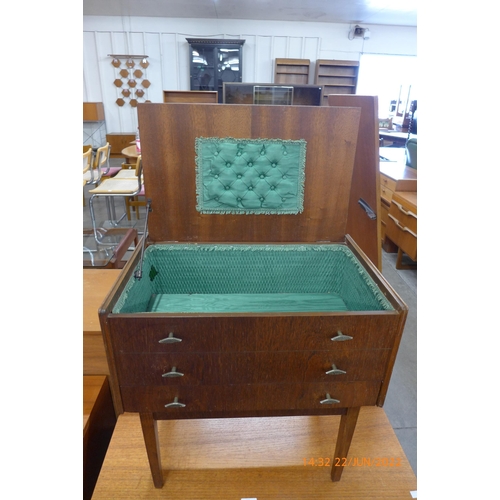 78 - A teak sewing box