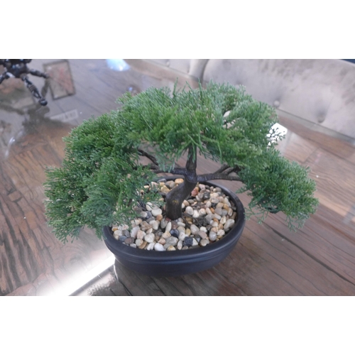 1331 - A small artificial Bonsai tree in black ceramic planter