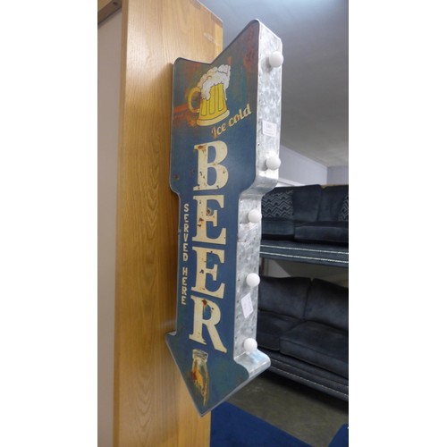 1349 - A beer light up sign, H 66cms (604314)   #