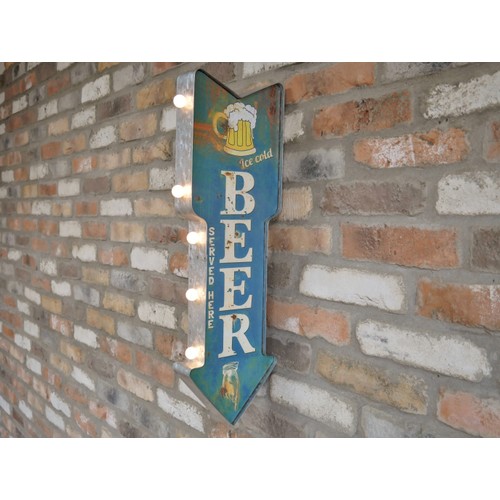 1349 - A beer light up sign, H 66cms (604314)   #