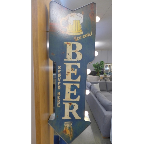 1349 - A beer light up sign, H 66cms (604314)   #