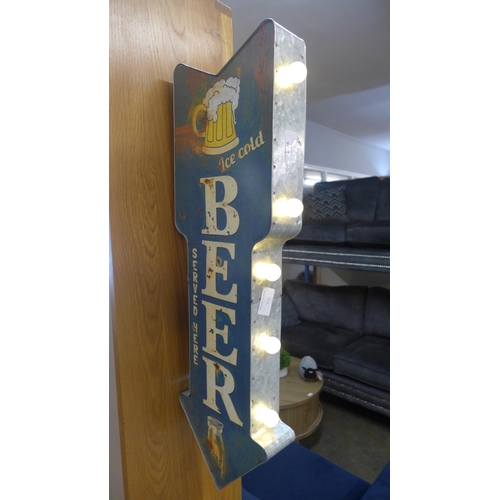 1349 - A beer light up sign, H 66cms (604314)   #