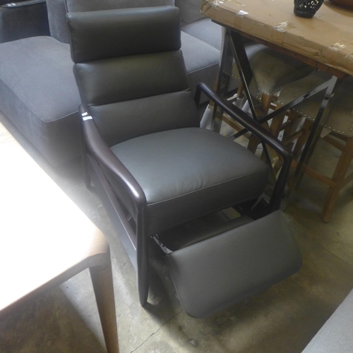 1427 - Gilman Creek Edward Grey Leather Pushback Recliner, Original RRP £416.66 + vat (4113-31)  * This lot... 