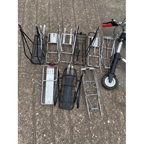 2089 - 9 pannier racks with folding A-bike, Police Repossession