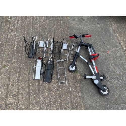 2089 - 9 pannier racks with folding A-bike, Police Repossession