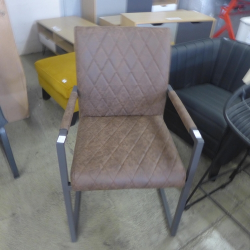 1503 - A brown upholstered side chair