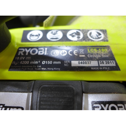 2001 - Ryobi 18v cordless chopsaw with battery & charger in Ryobi case