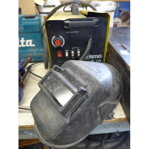 2007 - Cosmo 170 gasless welder with mask - failed PAT test due to earth continuity - sold as scrap only