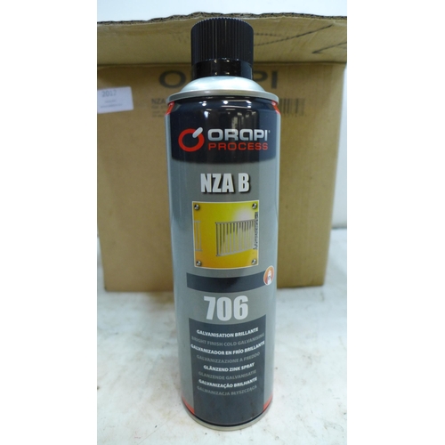 2012 - 12 x 400ml Orapi NZA B 706 Spray Bright Finish Cold Galvanising Chemical