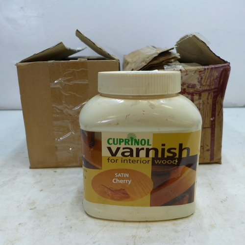 2013 - 6 Cuprinol Cherry Satin Varnish (1 ltr tubs)