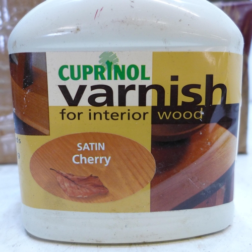 2013 - 6 Cuprinol Cherry Satin Varnish (1 ltr tubs)