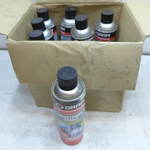 2014 - 7 x 400ml cans of Orapi Red Penetrating Crack Detector