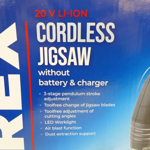 2022 - Ferrex 20v cordless jigsaw - boxed & unused - sold without battery - sealed