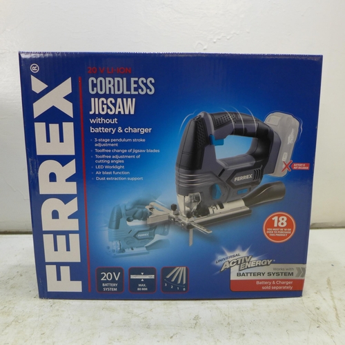 2023 - Ferrex 20v cordless jigsaw - boxed & unused - sold without battery - sealed