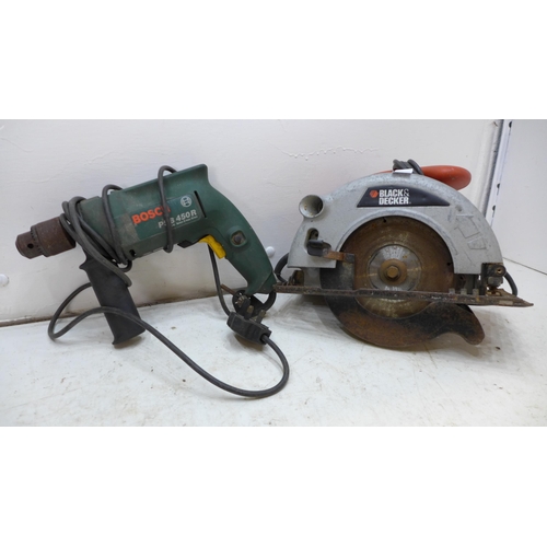 2025 - Black & Decker circular saw & Bosch PSB-450R drill