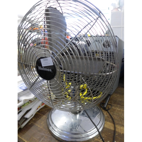 2056 - Holmes classic style desk fan and 110v Rhino FH3 fan heater, - both W