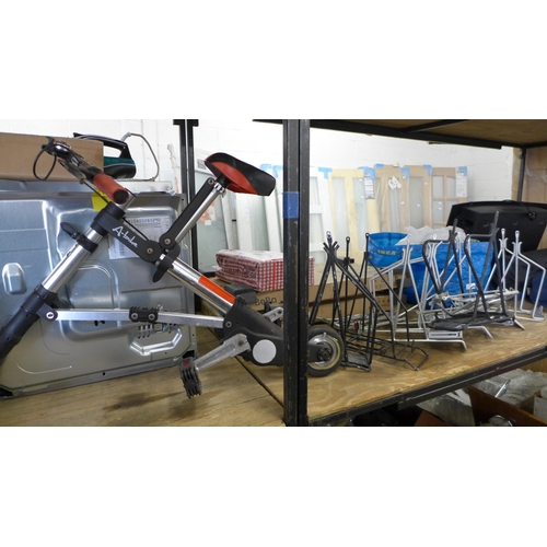 2089 - 9 pannier racks with folding A-bike, Police Repossession