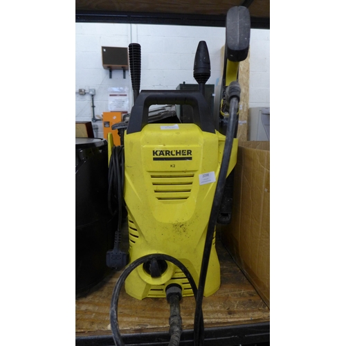 2098 - Karcher K2 jet wash with hose lance and pistol head attachments - W