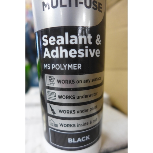 2125 - 3 Boxes of 6 Geocel The Works Black Silicone Sealant/adhesive