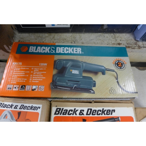 2201 - Power tool job lot, Power Devil jigsaw, boxed, Black and Decker power sander and Black and Decker he... 